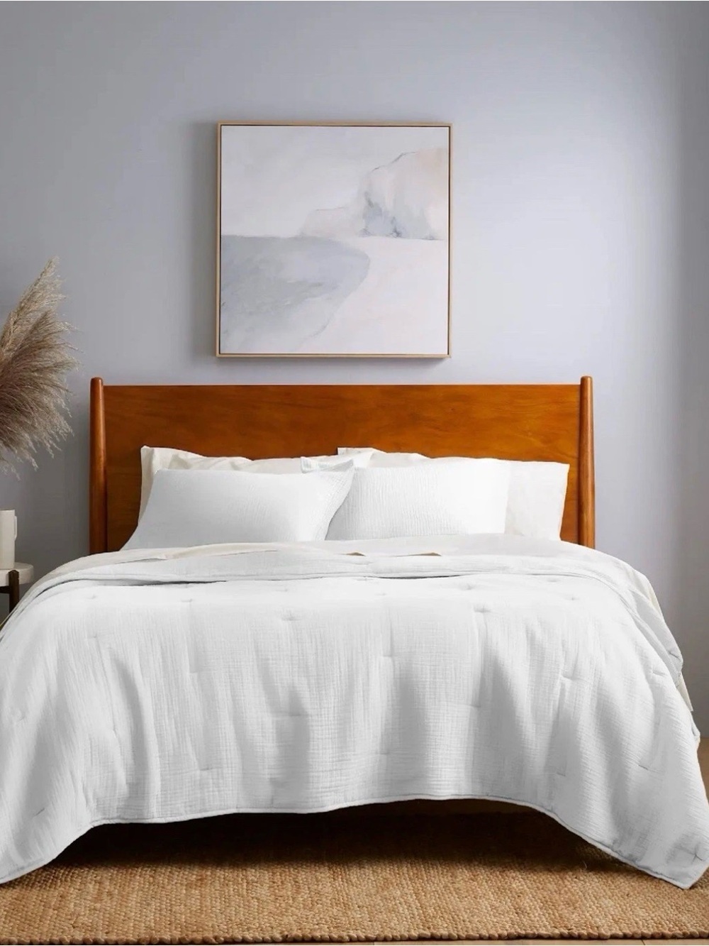 Quince Organic Airy Gauze Box Quilt White King/Cal King NWT Luxury Bedding - Picture 3 of 14